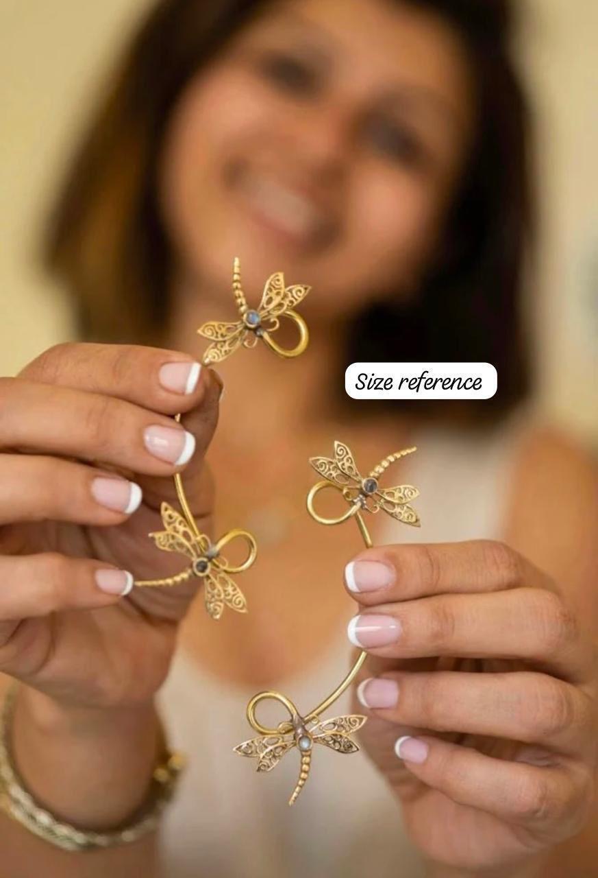 Golden Dragonfly Ear Cuffs