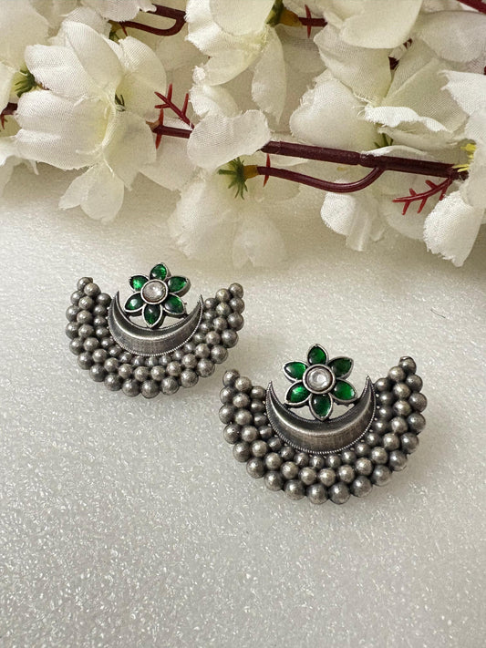 Half Moon Colorful  Oxidised Earrings