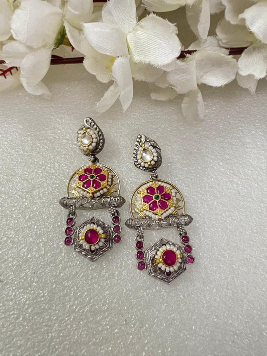 Heritage Dual Tone Kundan Earrings