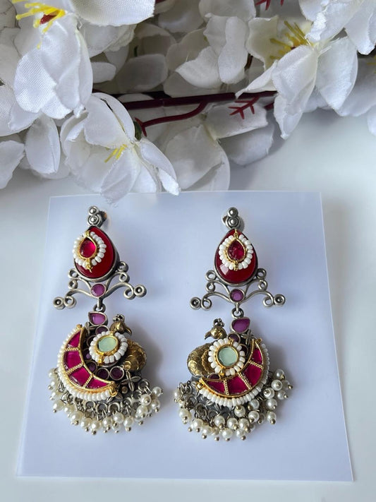 Antique Fusion Kundan Earrings