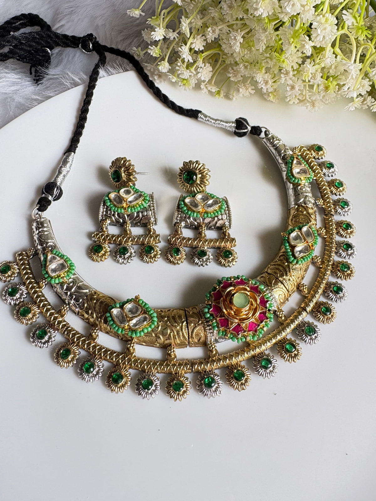 Luxury Colourful Kundan Hasli Collection