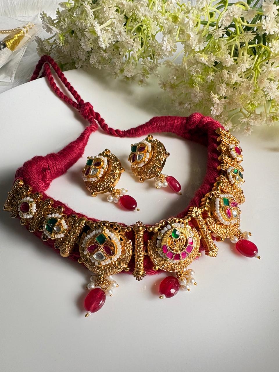 Rajwada Meenakari Necklace Set