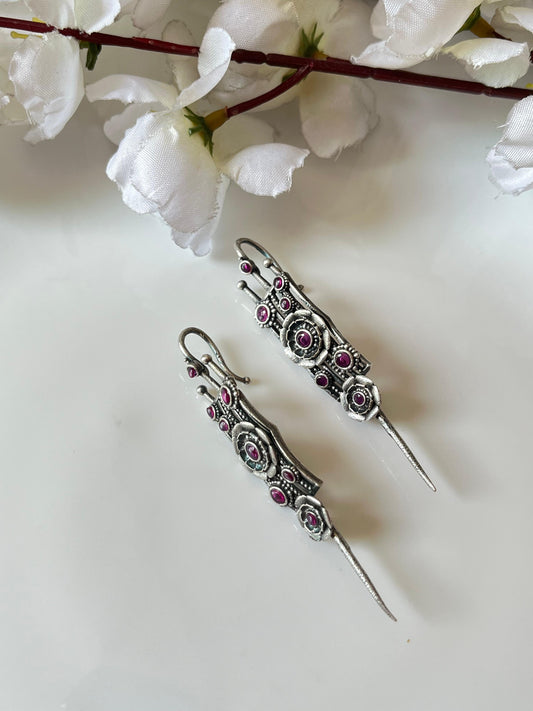 Vintage Noir Floral Danglers