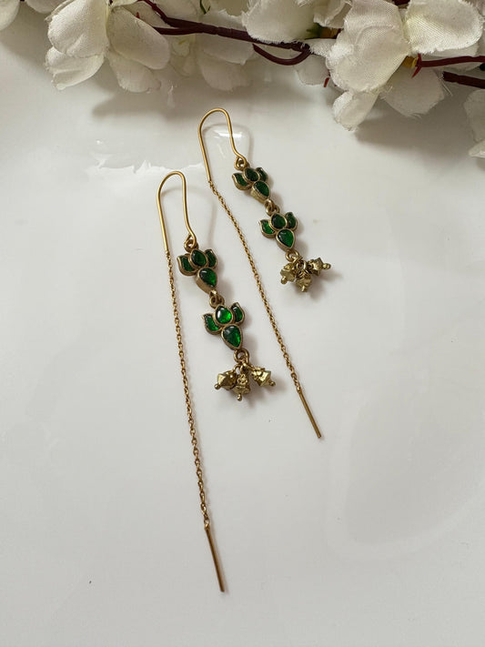 Royal Charm Kundan Drop Chain Earrings