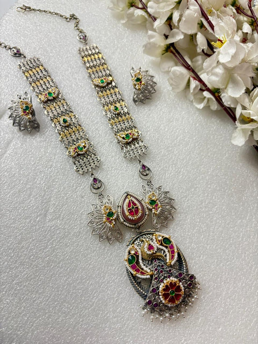 Kundan Fusion Long Necklace & Earrings