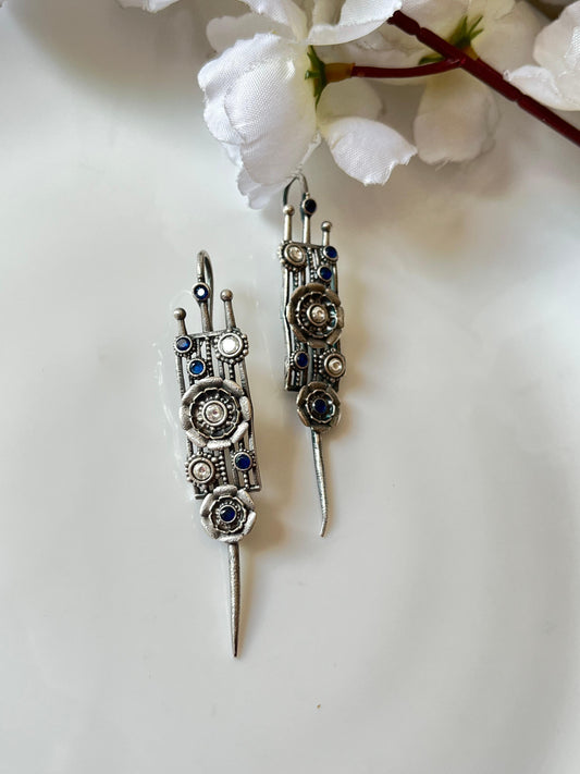Vintage Noir Floral Danglers