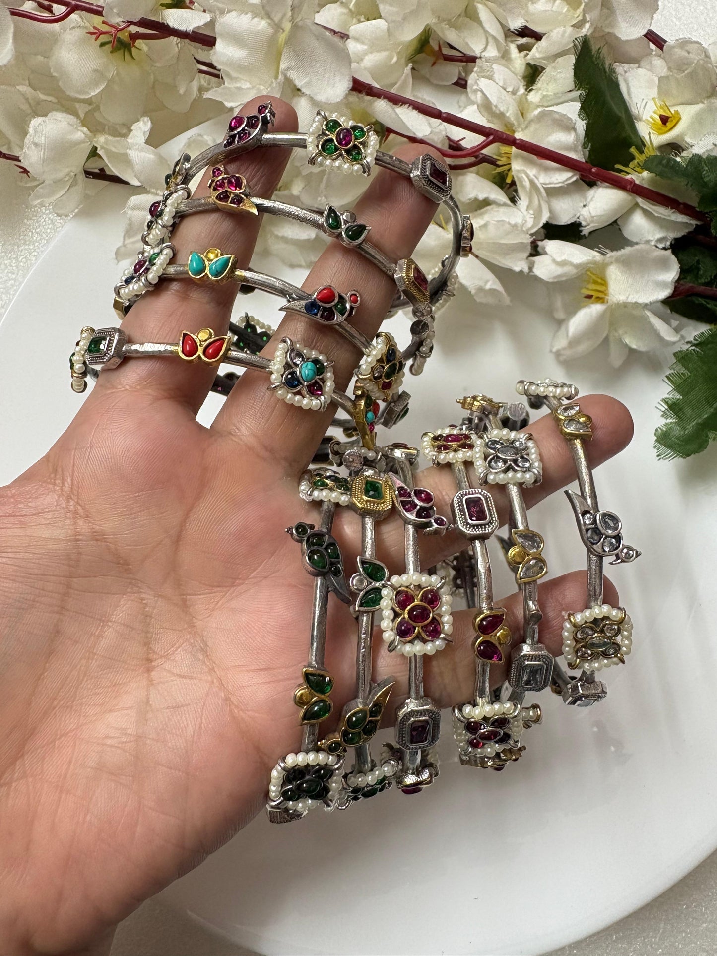 Premium Dual Tone Bird Charm Bangles