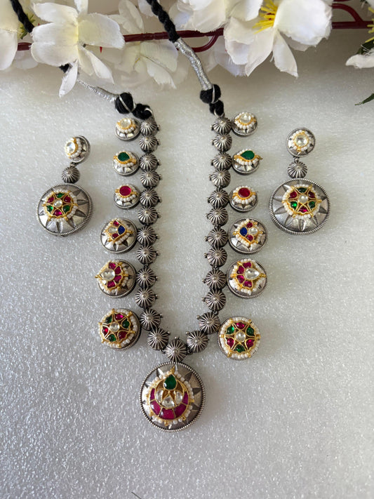 Traditional Handcrafted Peacock Motif Necklace & Earrings🦋🦋