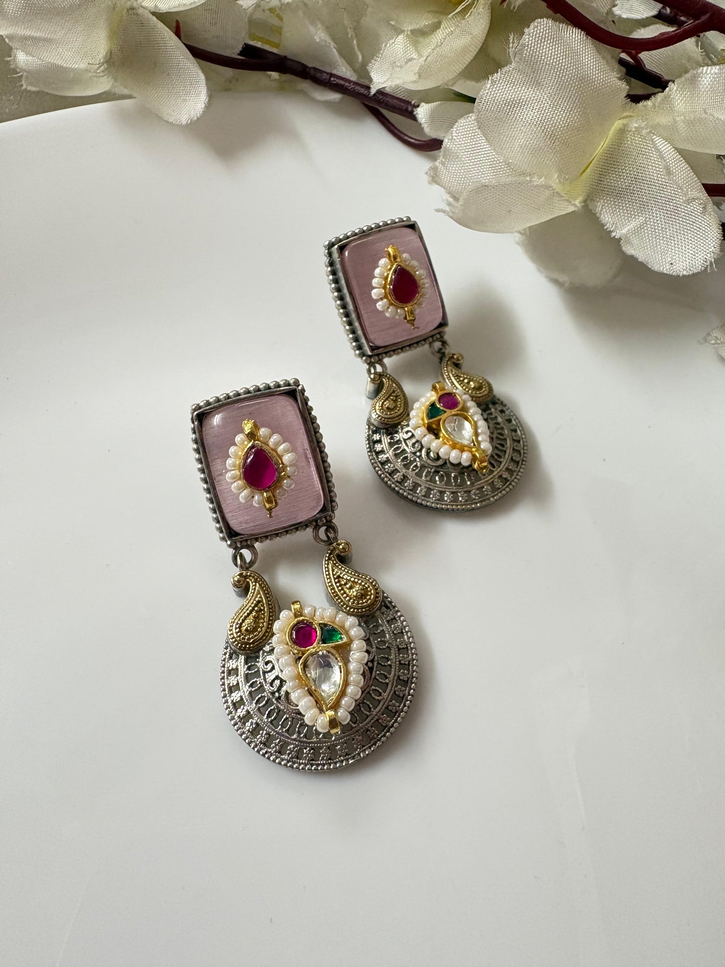 Heritage Glow Kundan Drops