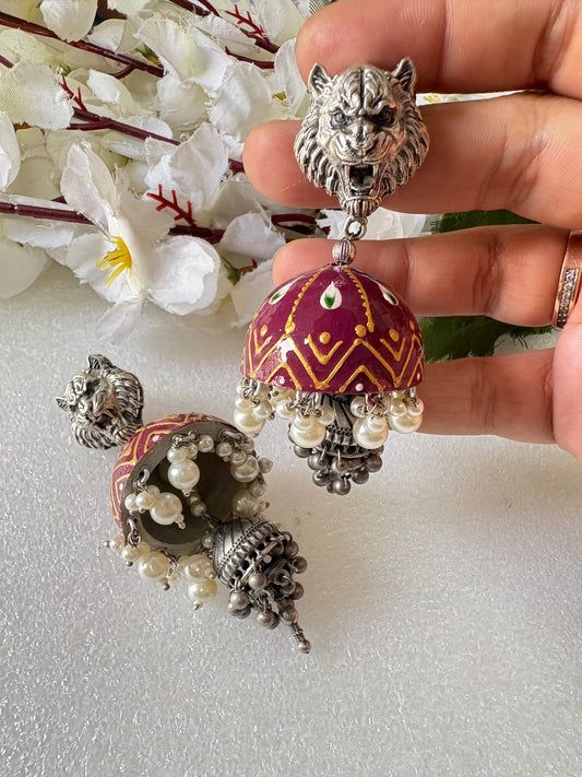 Handcrafted Meenakari Pearl Jhumkas 💖💖