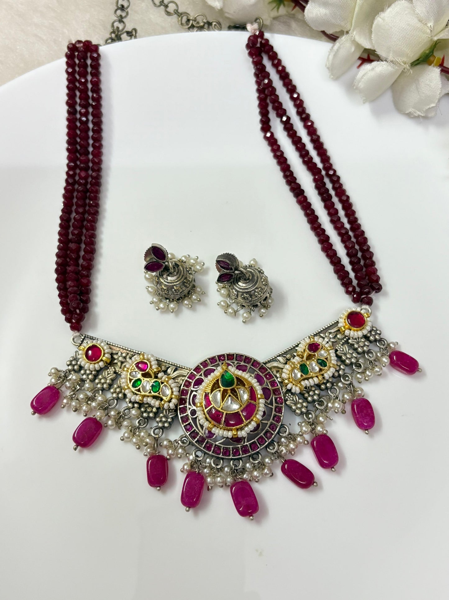 kundan Fusion with round earrings ππ