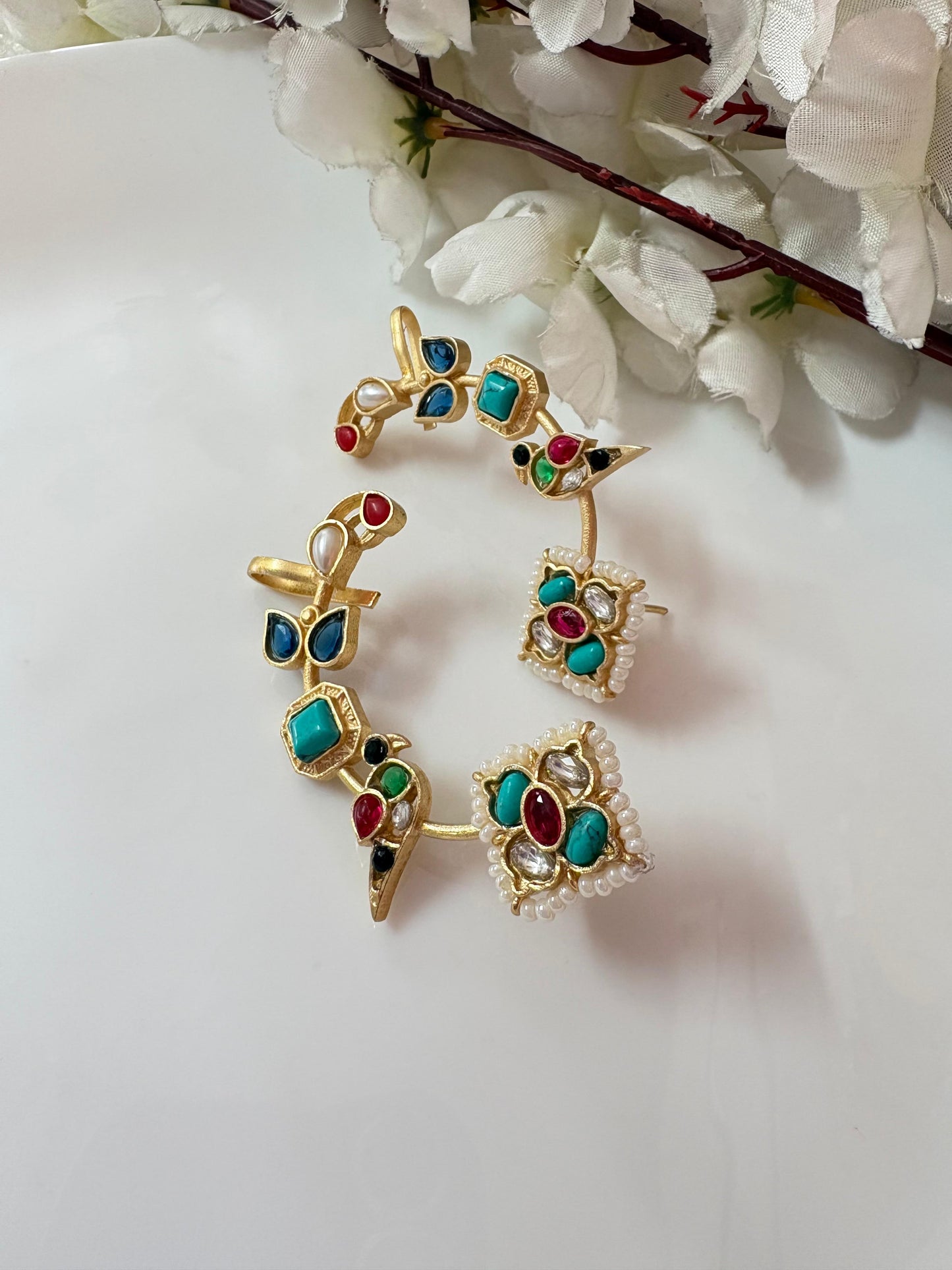 Royal Multistone Kundan Stud Earrings