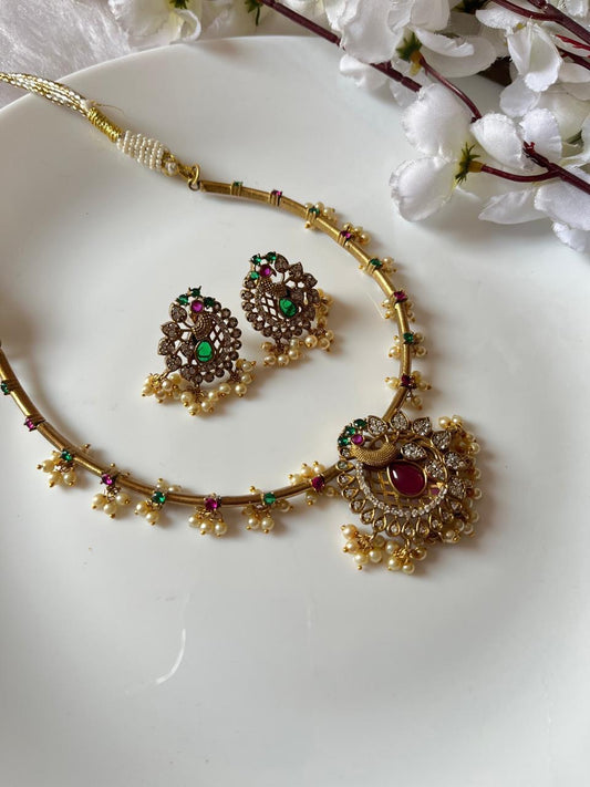 Heritage Inspired Oxidised Necklace & Chandbalis