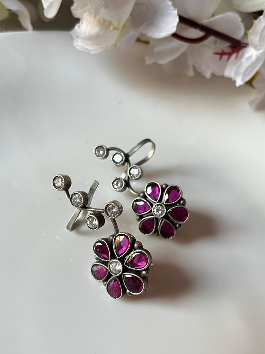 Floral Fusion Combo" – A perfect blend of turquoise, ruby & silver charm.