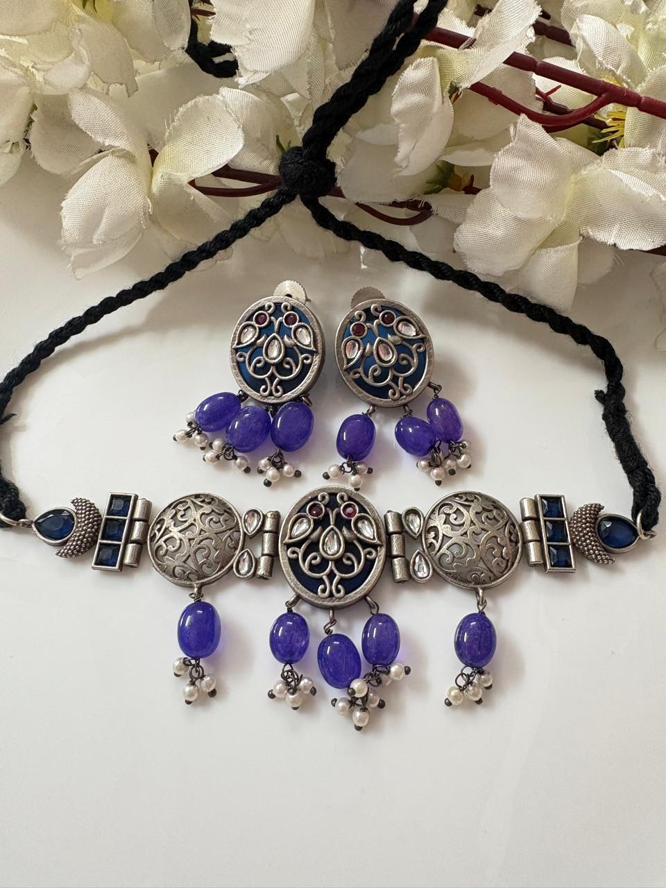 Vintage Glam Meenakari Choker Set