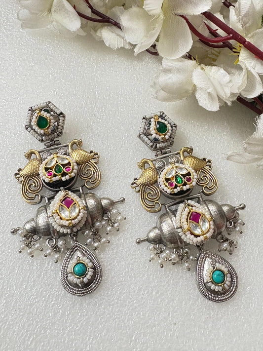 Best Seller – Royal Peacock Oxidized Earrings