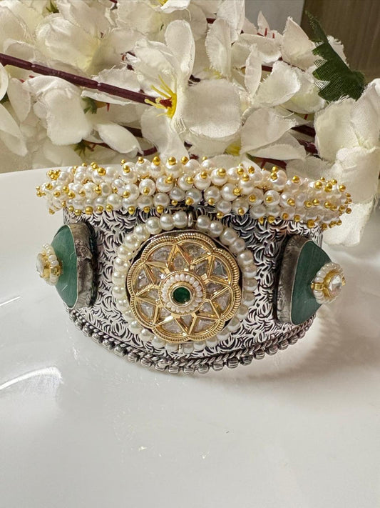Luxury Stone Handcuff with Kundan Work