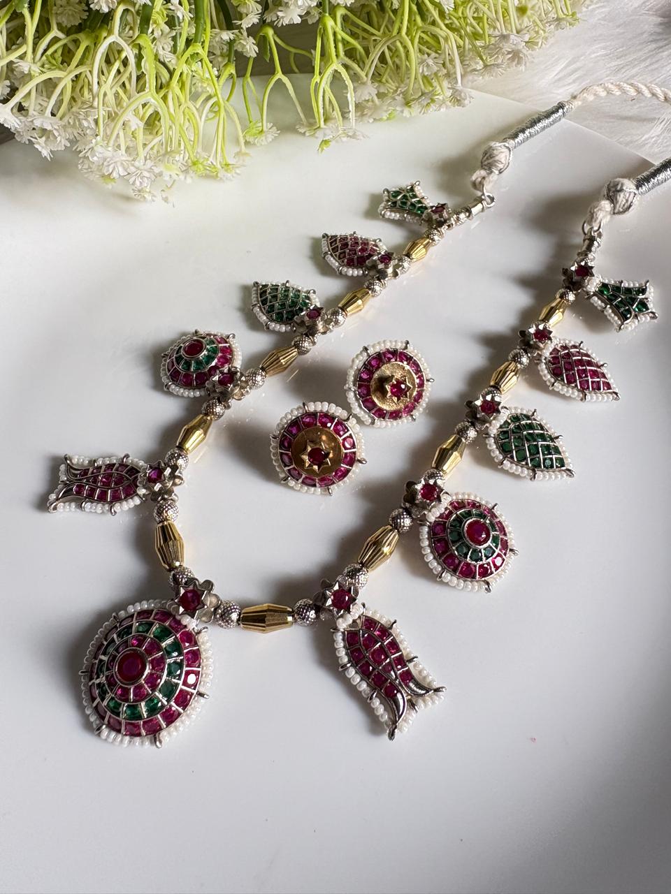 Royal Multicolour Kundan Necklace Set