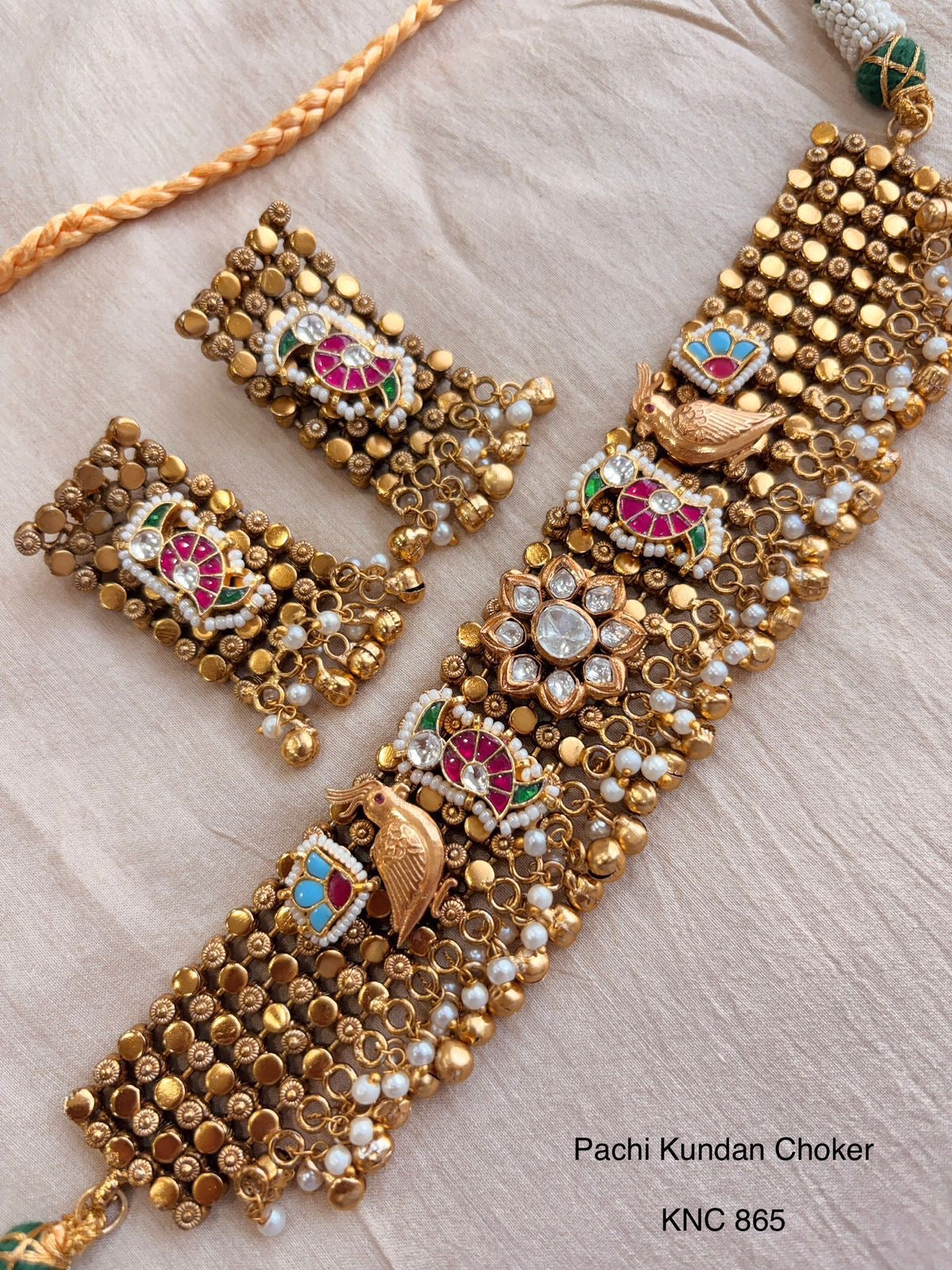Royal Peacock Pachi Kundan Choker