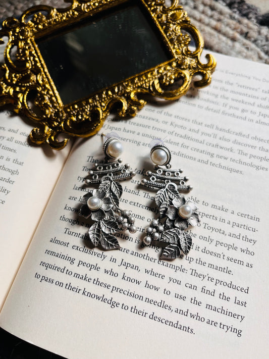 Silver Floral Earrings