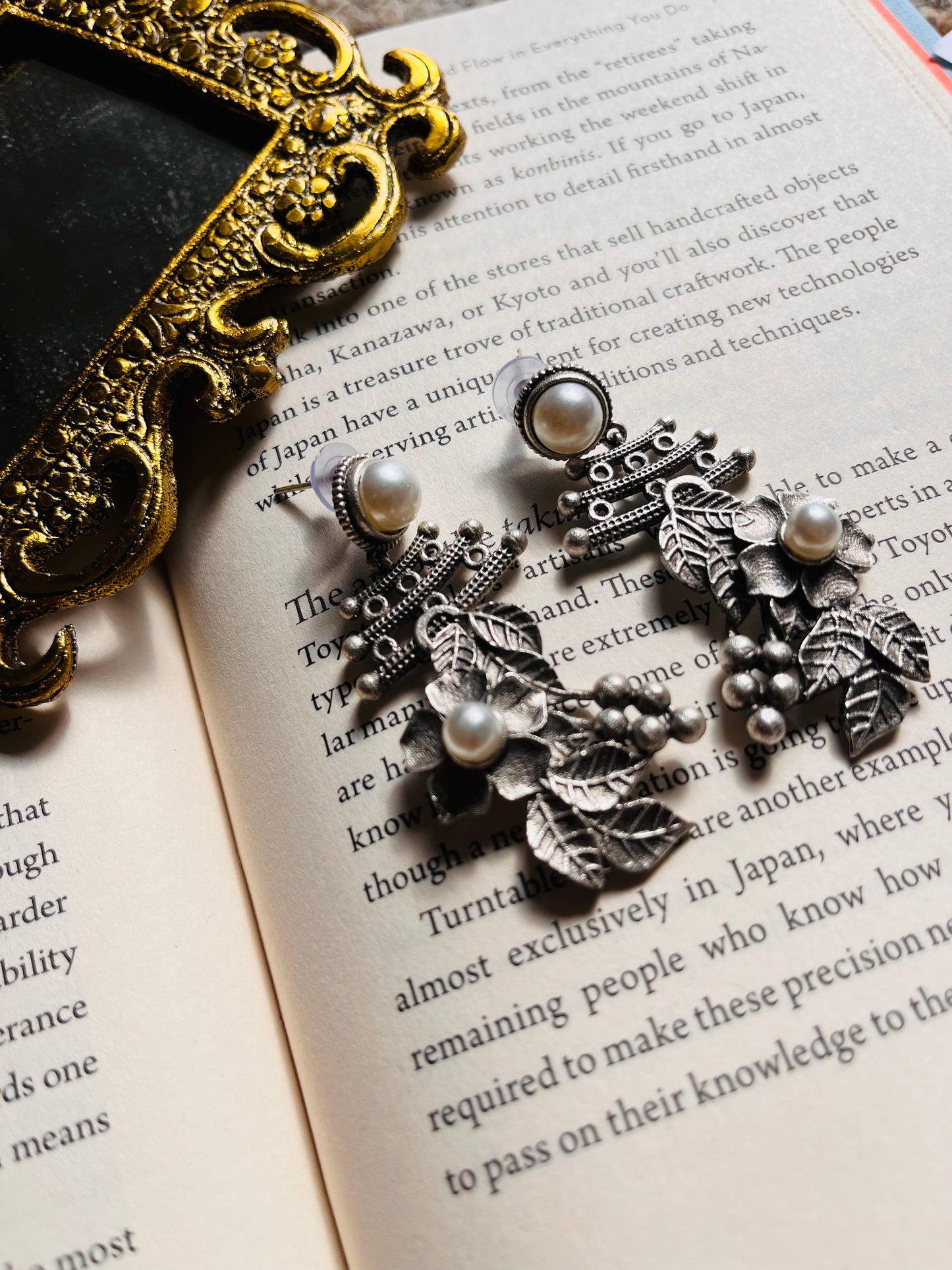 Silver Floral Earrings