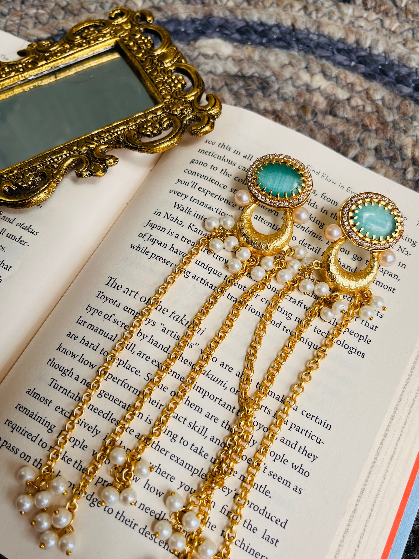 Kashmiri Earrings with pearl 🙈😅😍