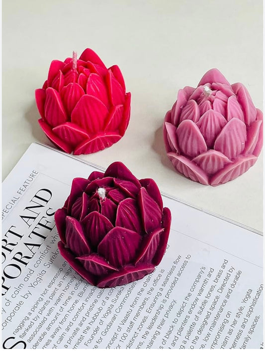 Blossom Glow Lotus Candle Set of 3