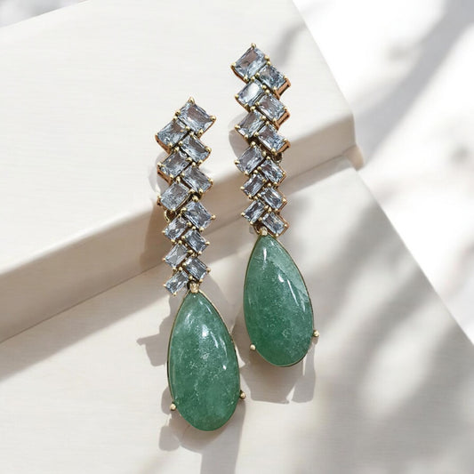 Emerald Rainfall Danglers🦚🦚