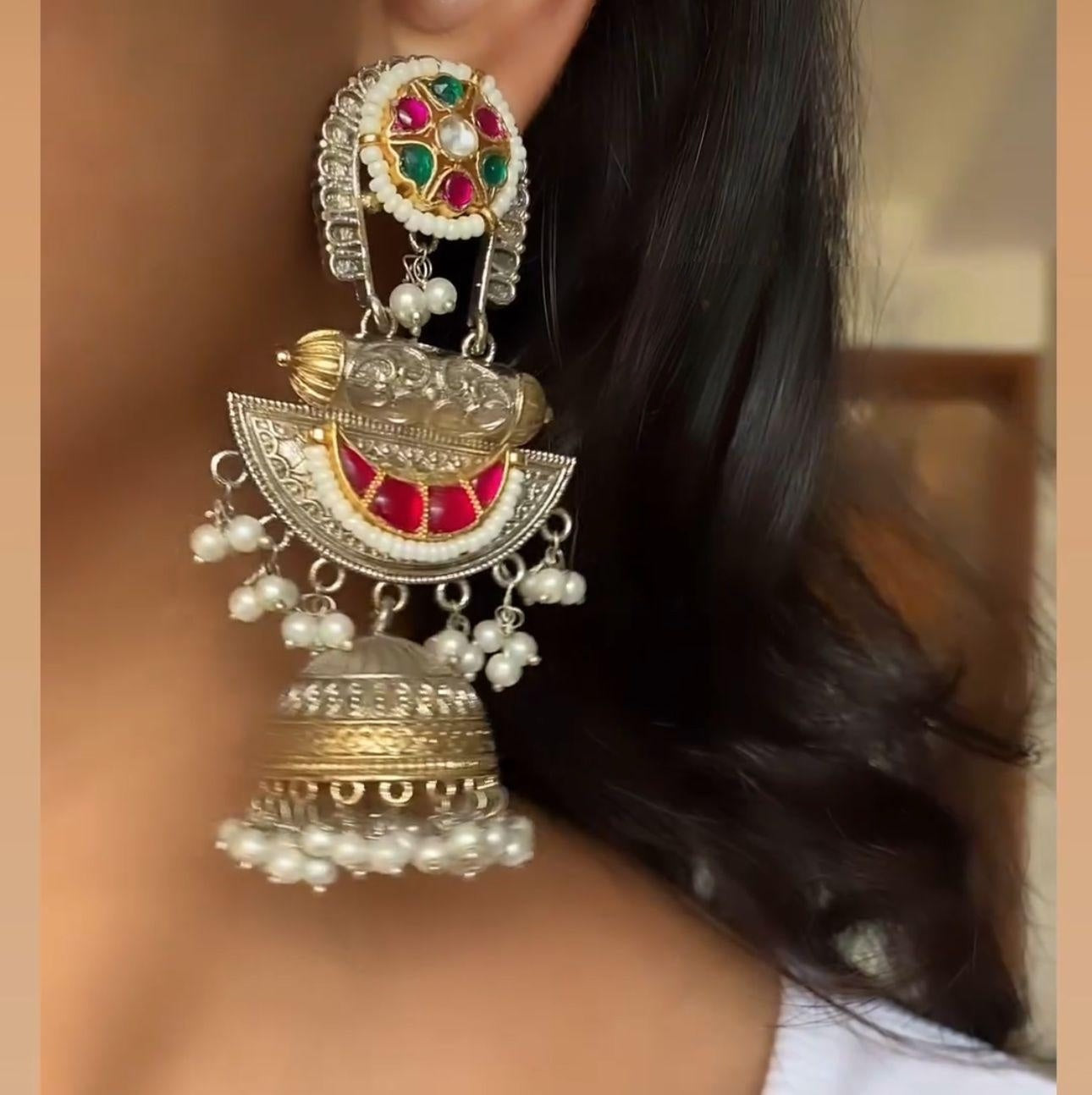 Sheesh Mahal Dualtone Jhumka🌸🌸