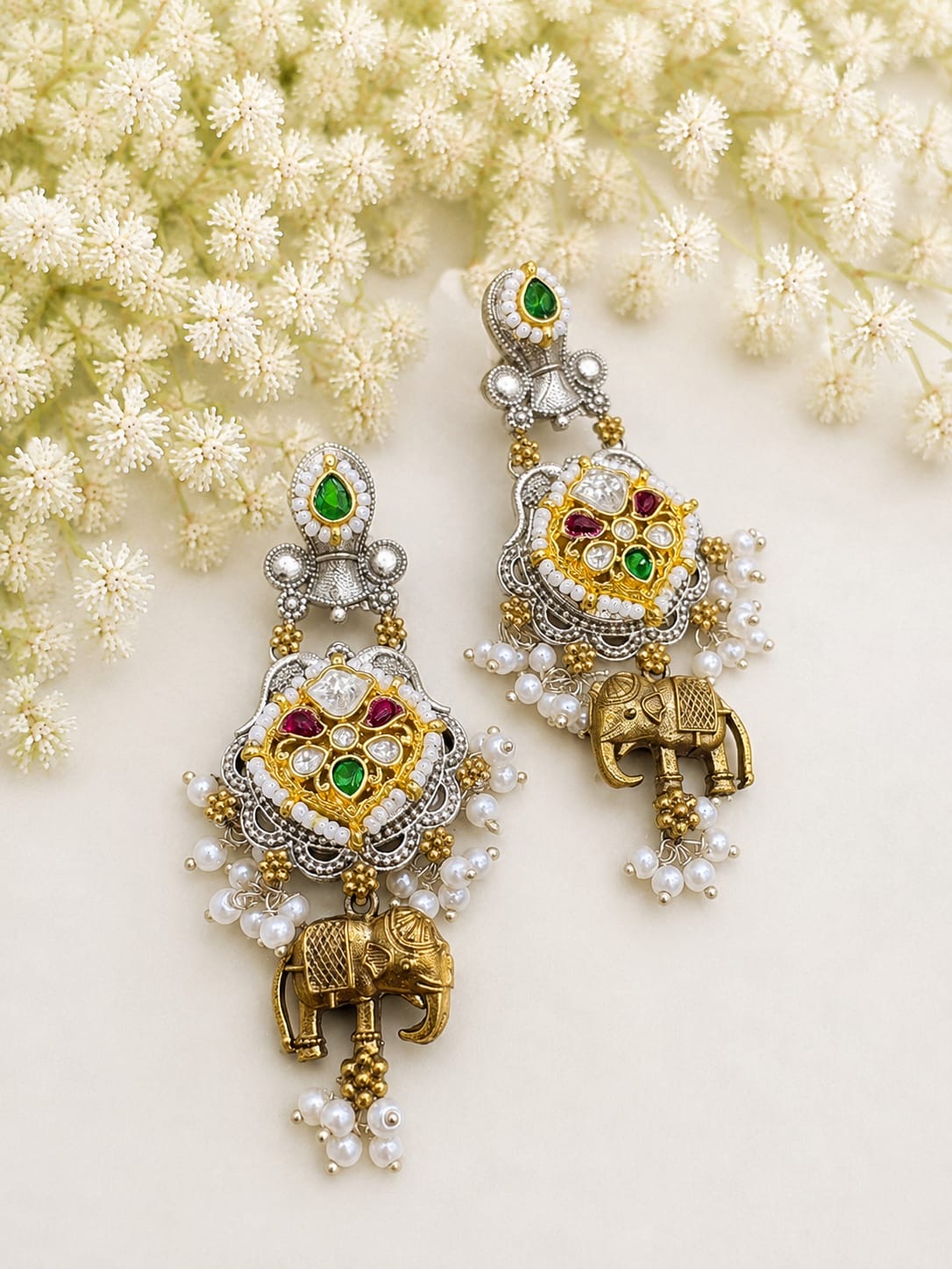 Mehfil Antique Kundan Earrings