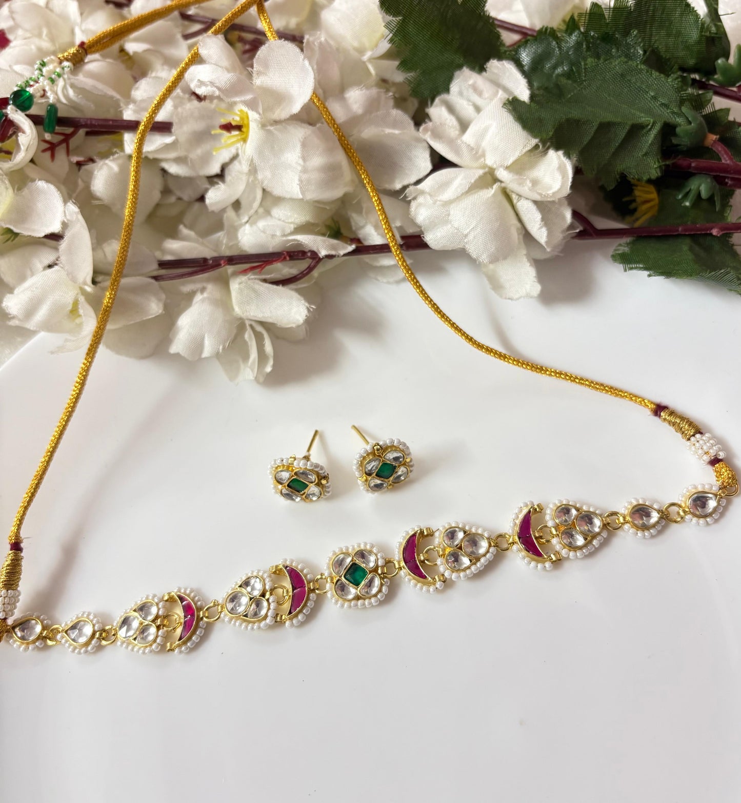 Royal Pearl & Kundan Fusion Choker Set