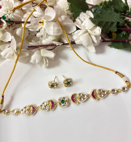 Royal Pearl & Kundan Fusion Choker Set