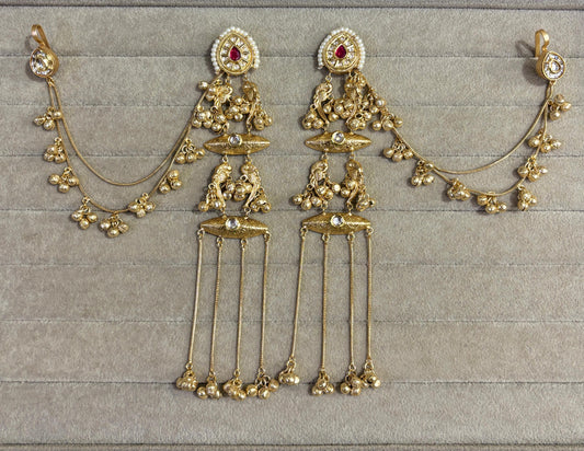 Antique Bridal Side Jhumar Earrings