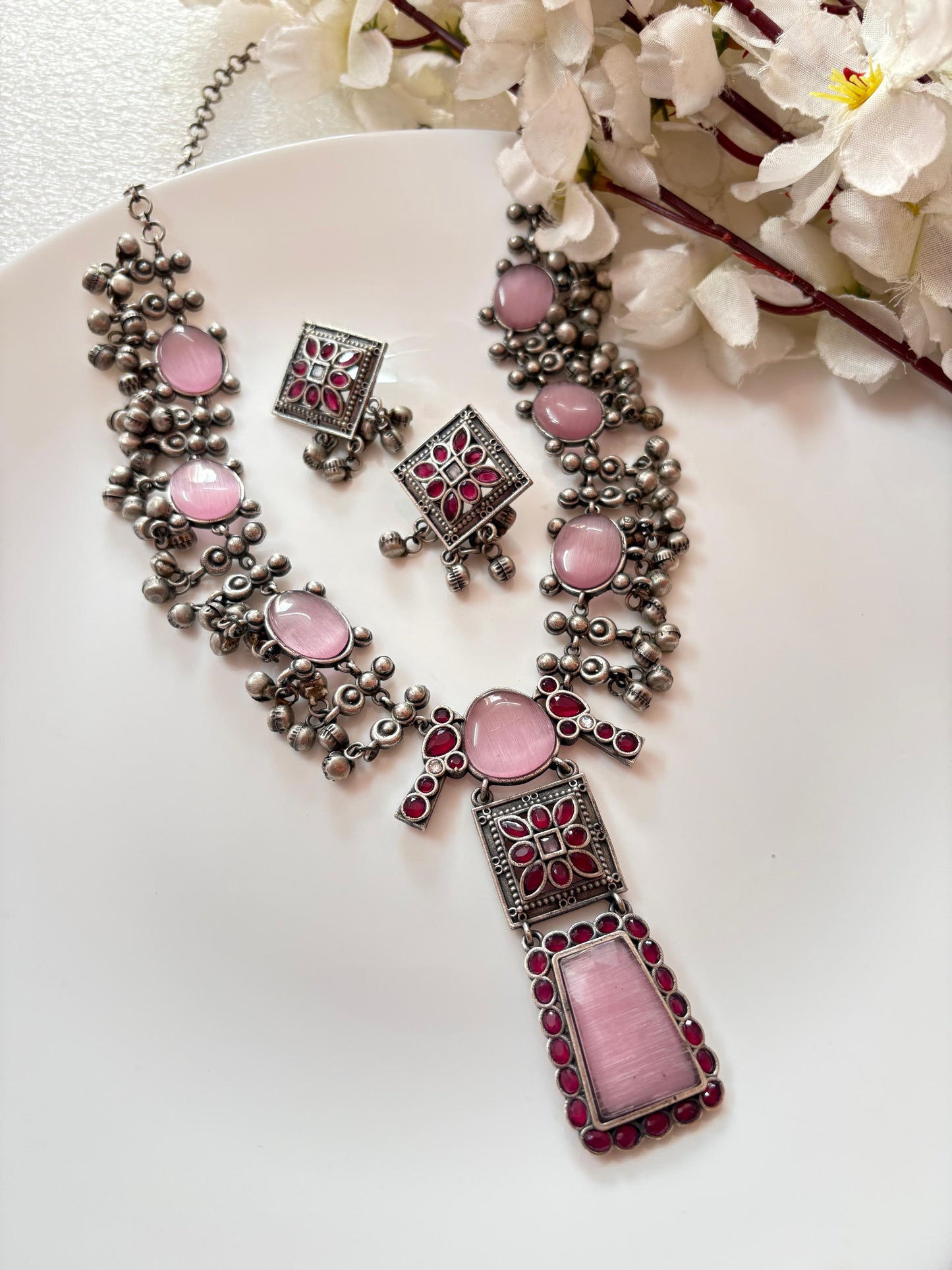 Boho Charm Oxidised Necklace