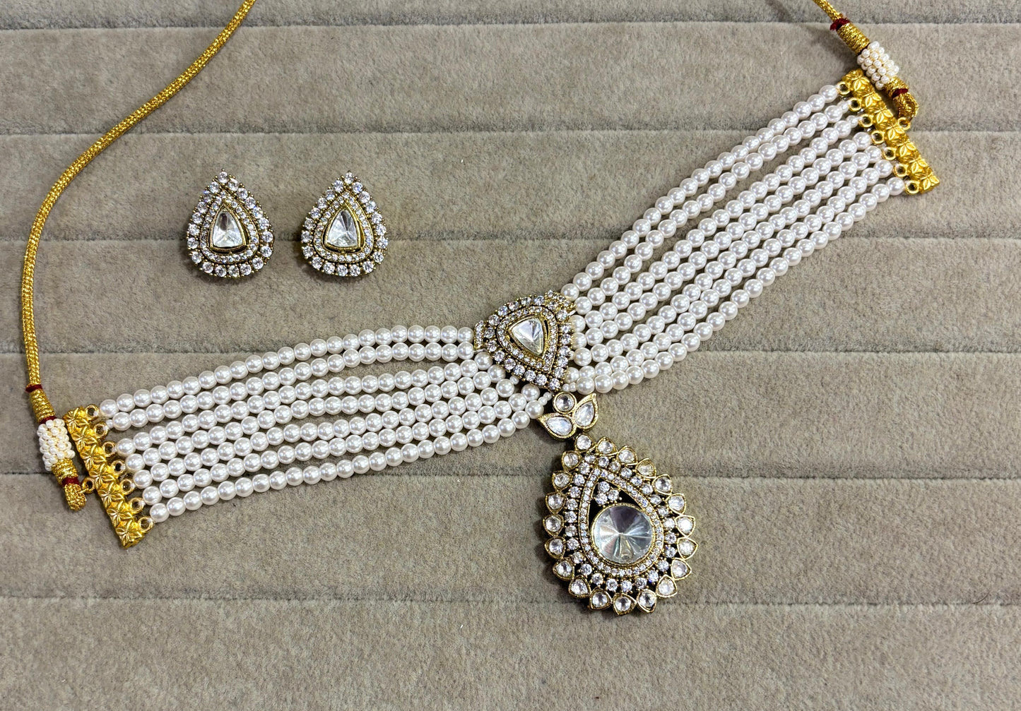 Royal Charm Moissanite Pearl Necklace