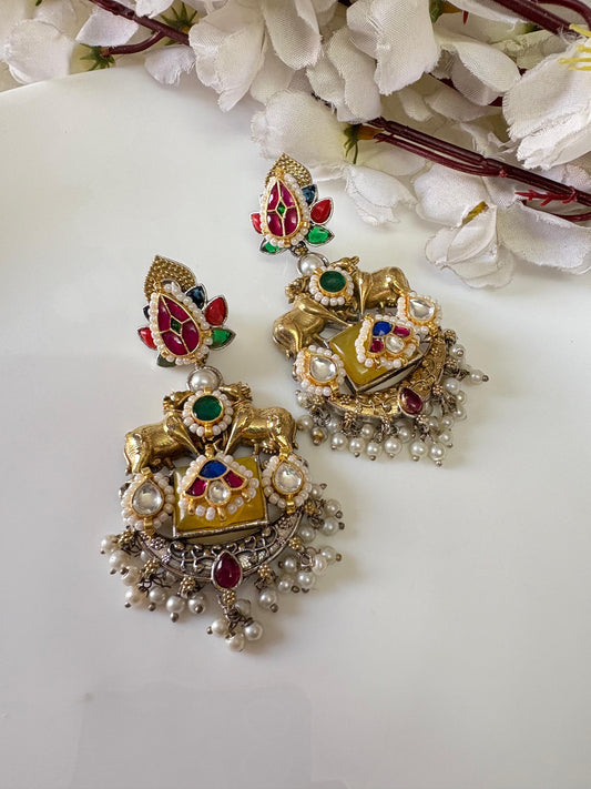 Elegant Kundan Gold Plated Earrings