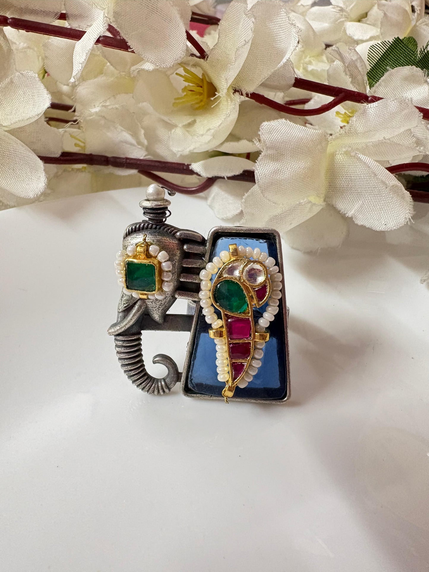 Handcrafted Meenakari Statement Ring