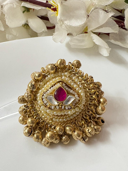 Antique Meenakari Kundan Ring