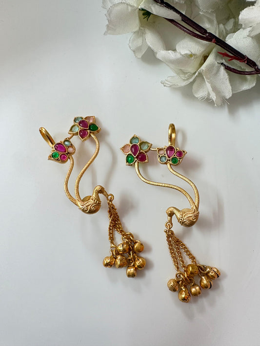 Golden Swan Dangler Earrings