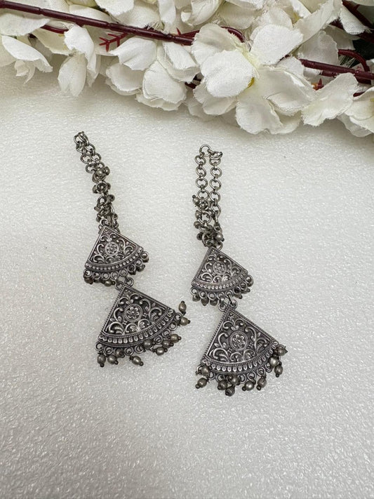 Boho Chic Silver Jhumka Chain