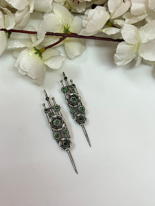 Vintage Noir Floral Danglers