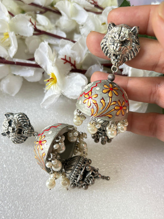 Handcrafted Meenakari Pearl Jhumkas 💖💖