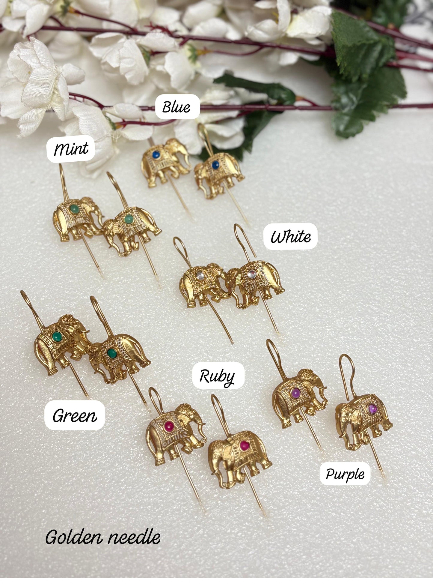 Gold Antique Elephant Design Earcuff