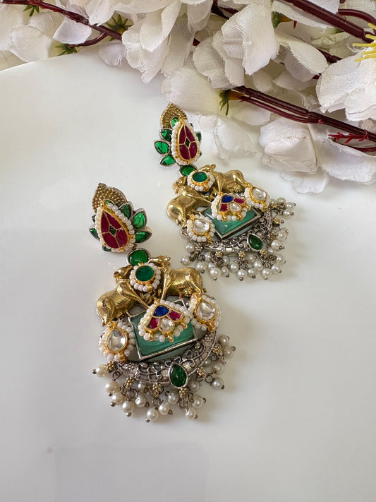 Elegant Kundan Gold Plated Earrings