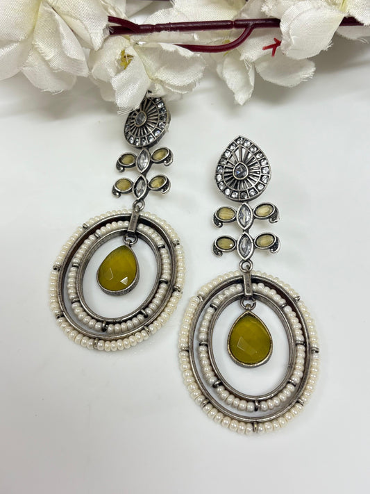 Festive Gold Long Drop Earrings