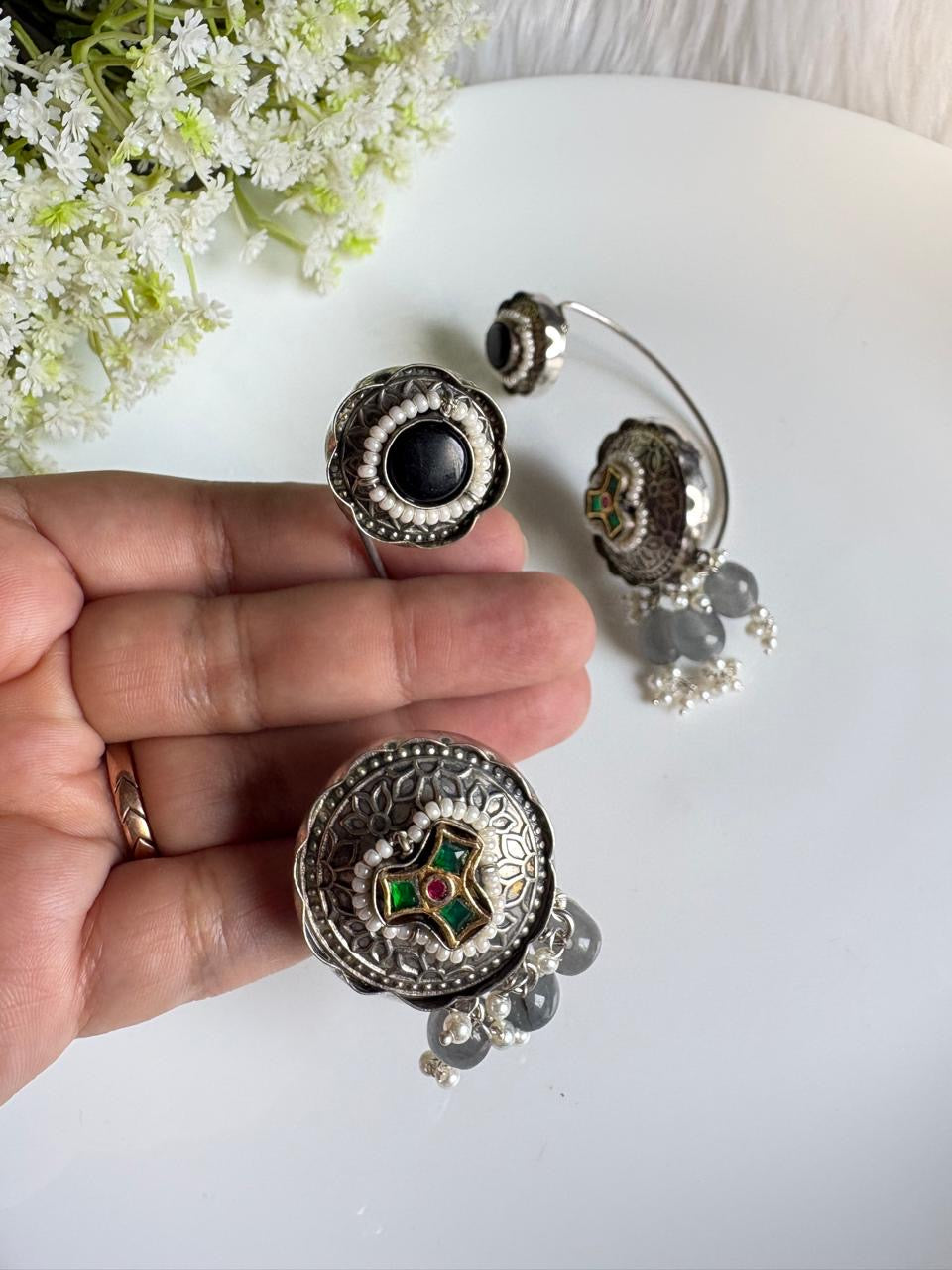 PREMIUM KUNDAN STONE EARCUFFS