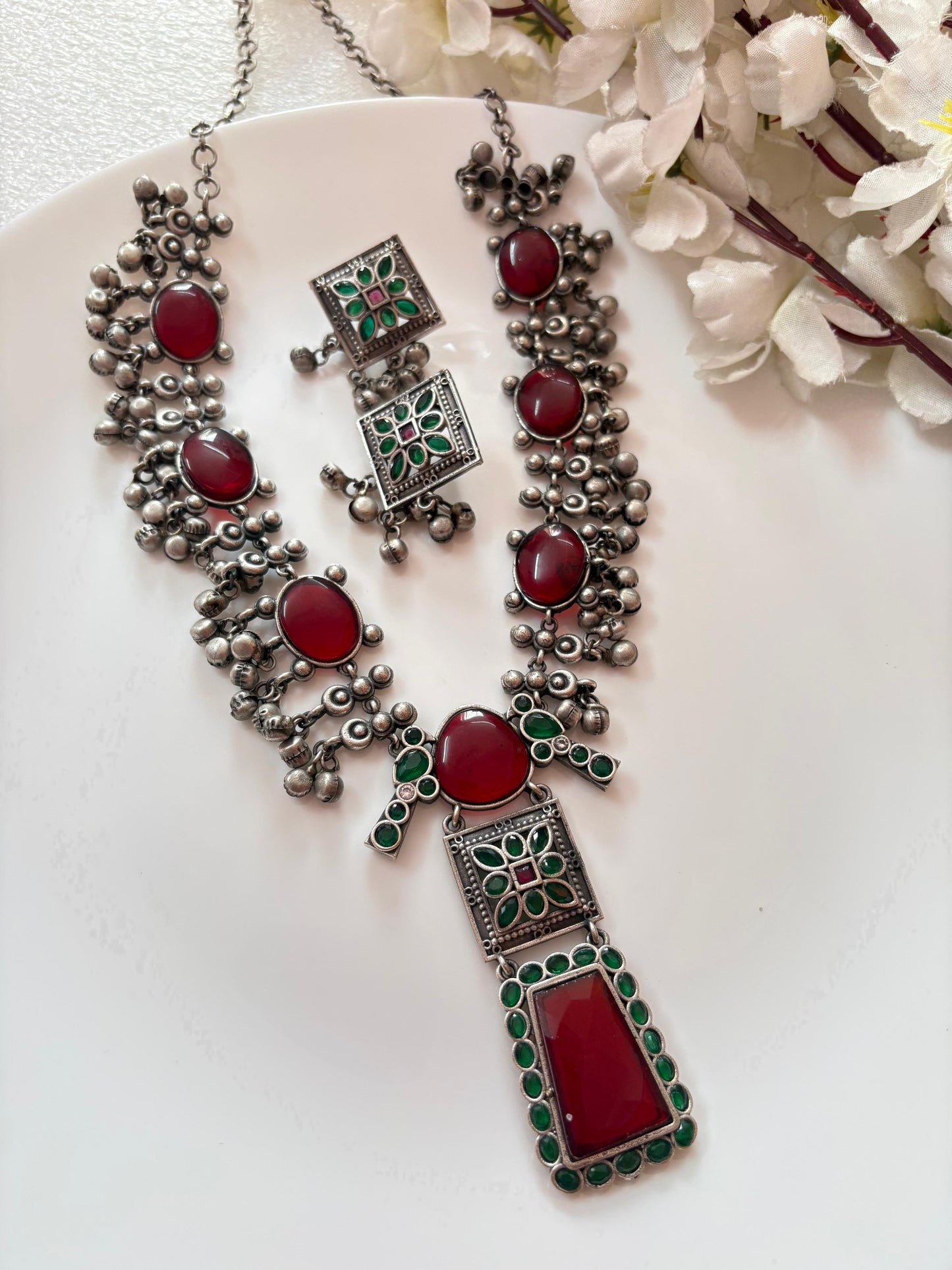 Boho Charm Oxidised Necklace