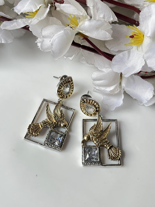 Artistic Bird Motif Statement Earrings