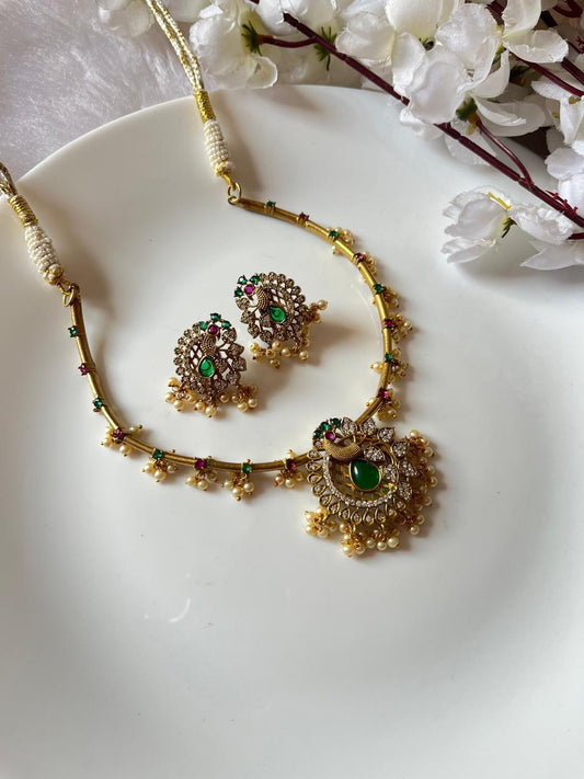 Heritage Inspired Oxidised Necklace & Chandbalis