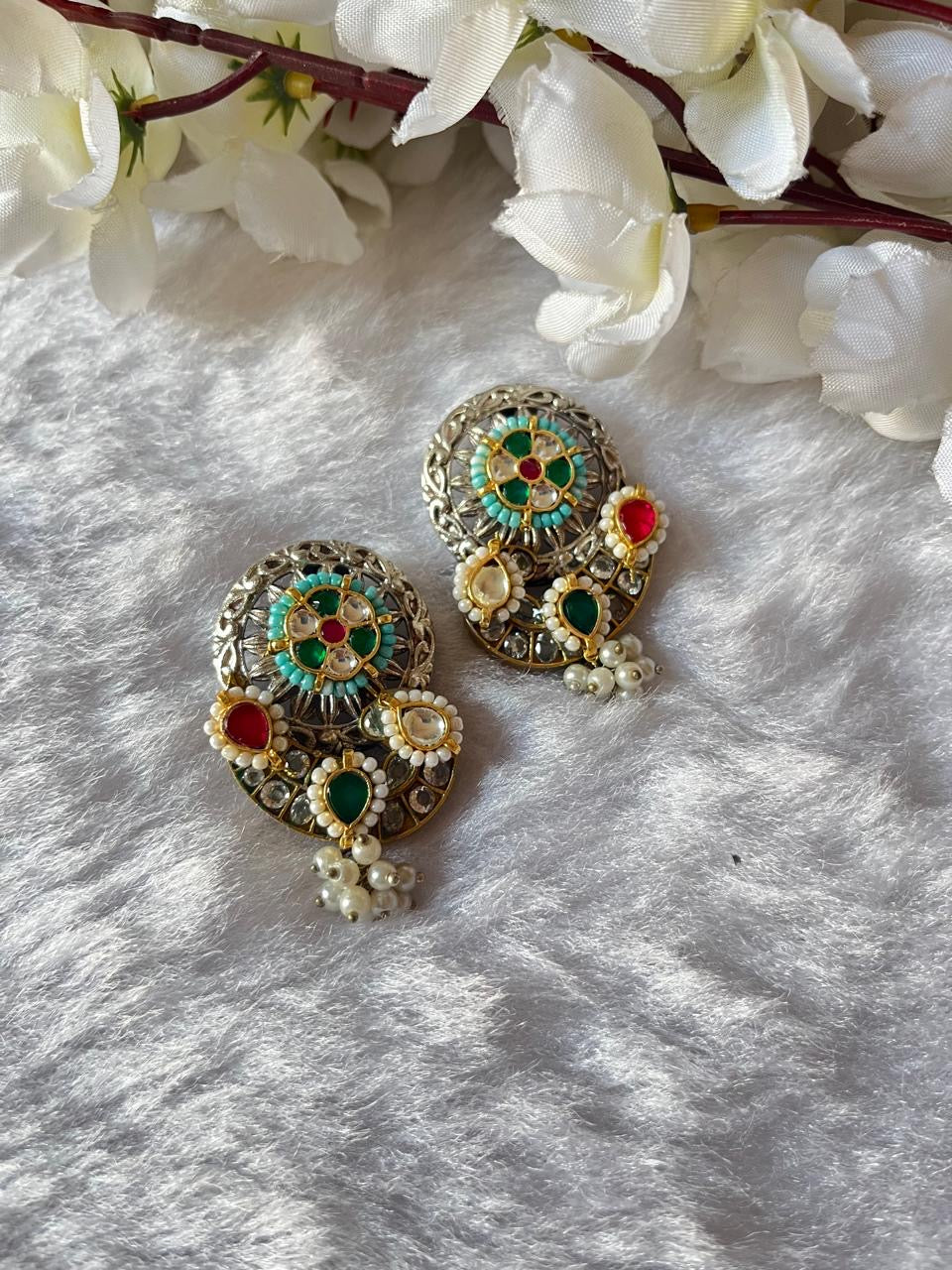 Royal Meenakari Kundan Studsππ